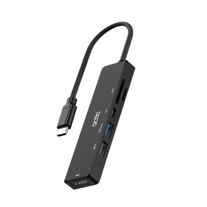 20525) 컨버터 (USB C TO HDMI/USB3.0/카드리더기/PD/AUX) CRH-25 [6IN1]