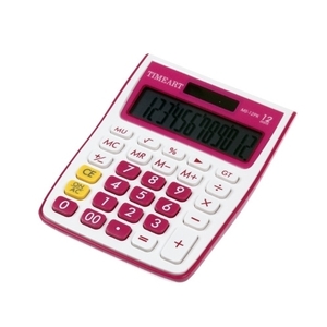 54531) 타임아트계산기 MS-12PK 핑크 (12자리)