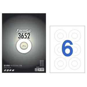 12409) 미니CD/DVD라벨 PS3652 (6CD/10매/잉크젯용)